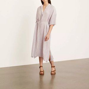 Vince Short Sleeve Crushed Band Collar Dress Violetta
